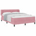 Pat cu arcuri cu saltea cu headboard Roz 140 x 200 cm Catifea - WALTI WALTI