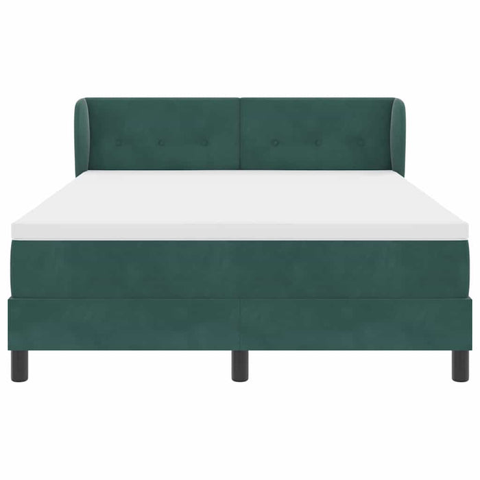 Pat cu arcuri cu saltea Verde închis 160 x 200 cm Catifea - WALTI WALTI
