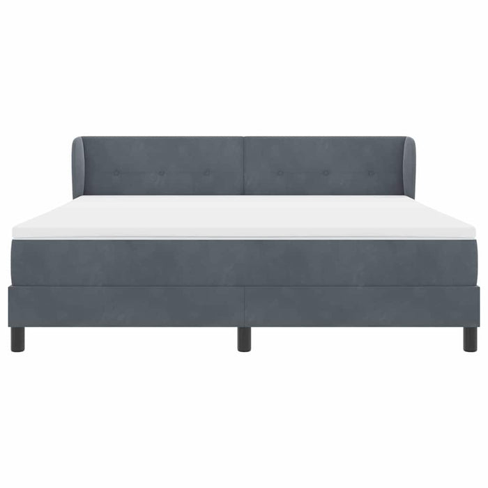 Pat cu arcuri cu saltea Gri închis 180 x 200 cm Catifea - WALTI WALTI