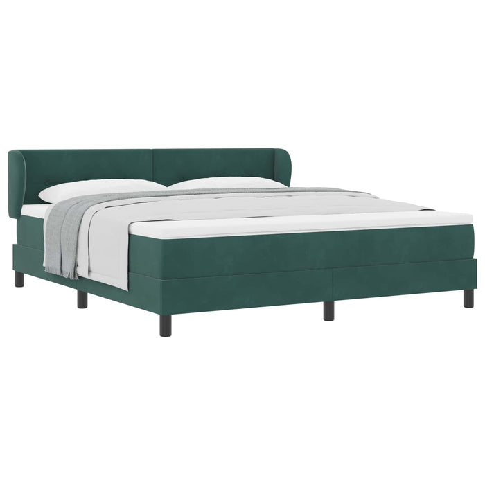 Pat cu arcuri cu saltea Verde închis 180 x 200 cm Catifea - WALTI WALTI