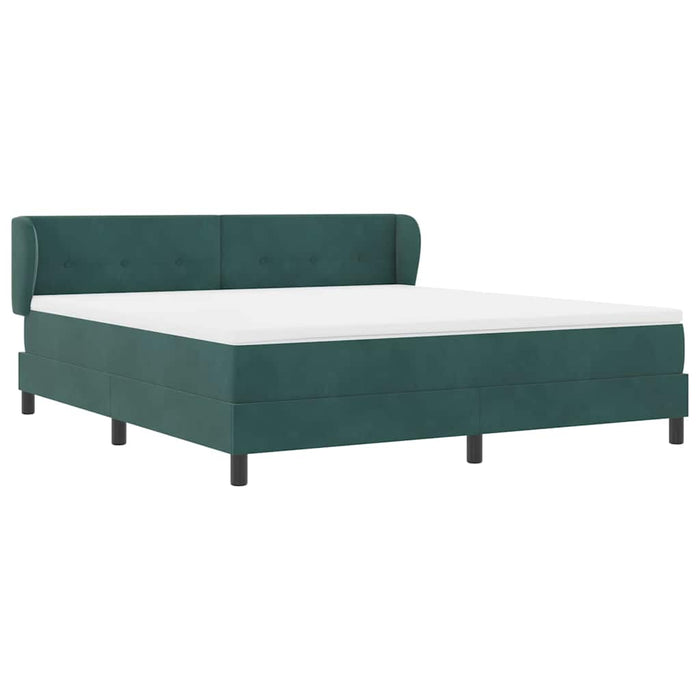 Pat cu arcuri cu saltea Verde închis 180 x 200 cm Catifea - WALTI WALTI