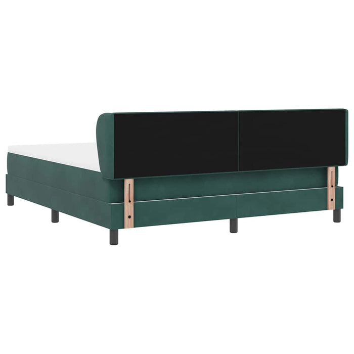 Pat cu arcuri cu saltea Verde închis 180 x 200 cm Catifea - WALTI WALTI