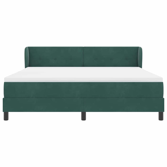 Pat cu arcuri cu saltea Verde închis 180 x 200 cm Catifea - WALTI WALTI