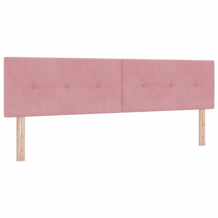 Pat cu arcuri cu saltea cu headboard Roz 180 x 200 cm Catifea - WALTI WALTI