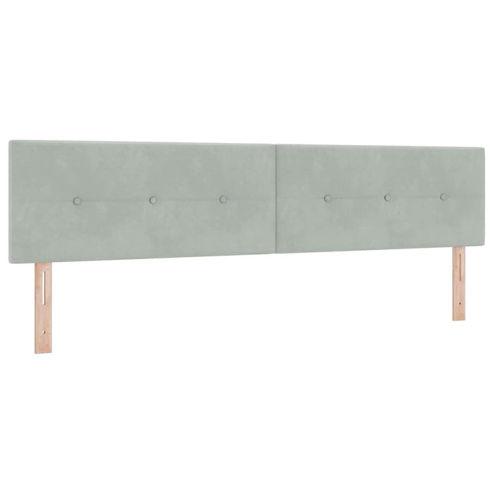 Pat cu arcuri cu saltea Gri deschis 200 x 200 cm Catifea - WALTI WALTI