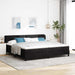 Pat cu arcuri cu saltea cu headboard Negru 200 x 200 cm Catifea - WALTI WALTI