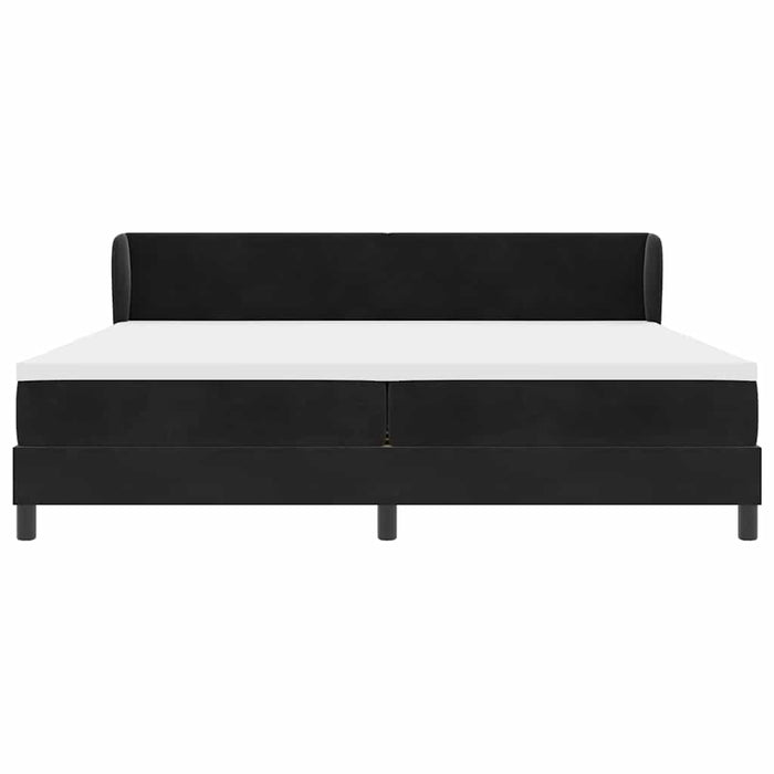 Pat cu arcuri cu saltea cu headboard Negru 200 x 200 cm Catifea - WALTI WALTI