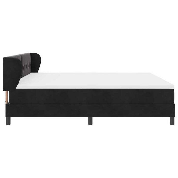 Pat cu arcuri cu saltea cu headboard Negru 200 x 200 cm Catifea - WALTI WALTI