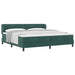 Pat cu arcuri cu headboard Verde închis 200 x 200 cm Catifea - WALTI WALTI