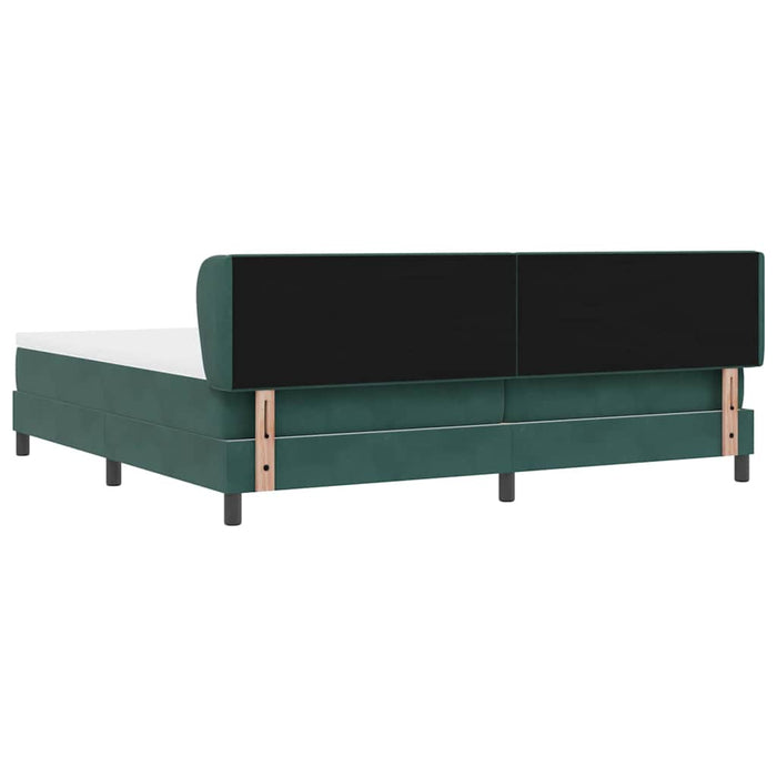 Pat cu arcuri cu headboard Verde închis 200 x 200 cm Catifea - WALTI WALTI