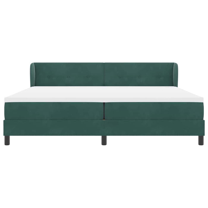 Pat cu arcuri cu headboard Verde închis 200 x 200 cm Catifea - WALTI WALTI