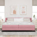 Pat cu arcuri cu saltea cu headboard Roz 200 x 200 cm Catifea - WALTI WALTI