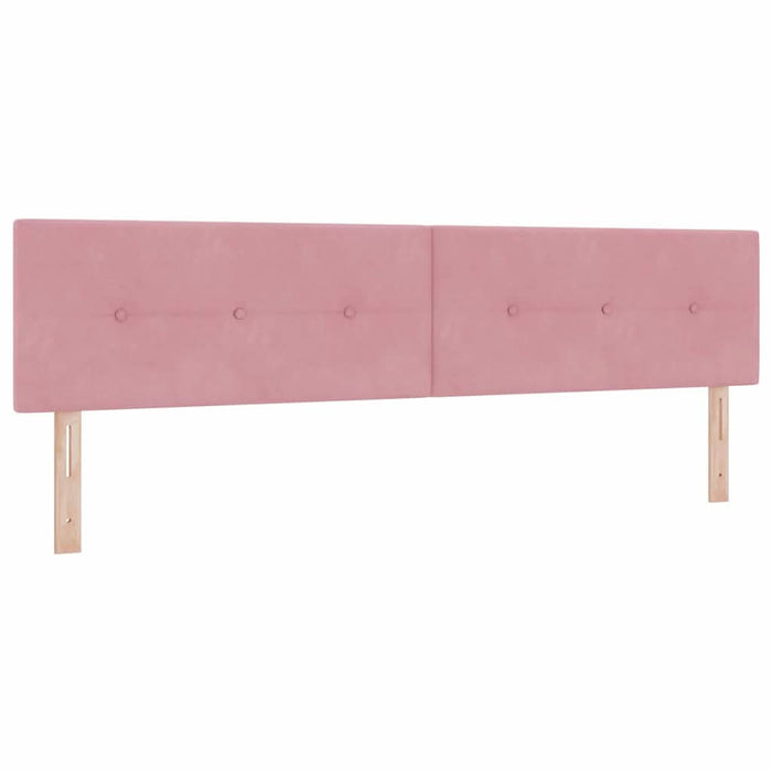 Pat cu arcuri cu saltea cu headboard Roz 200 x 200 cm Catifea - WALTI WALTI