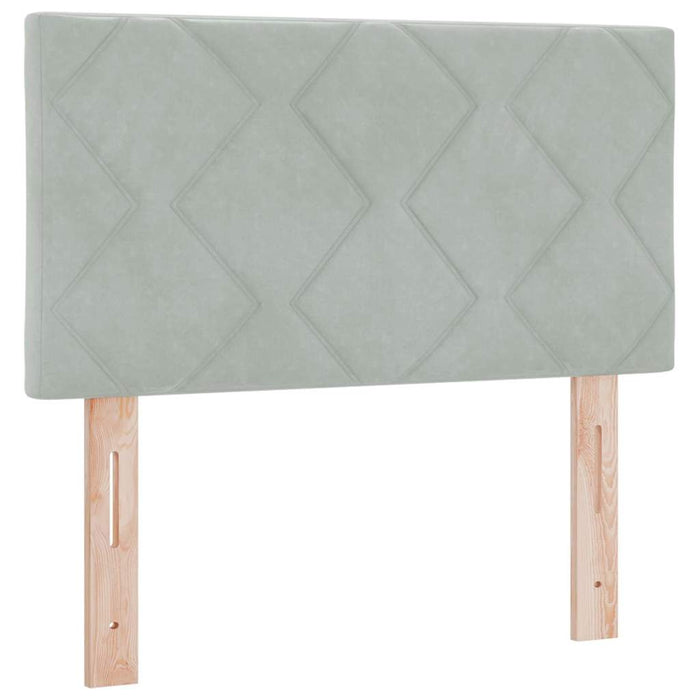 Pat cu arcuri cu saltea Gri deschis 80 x 200 cm Catifea - WALTI WALTI