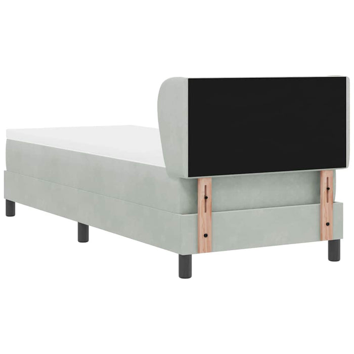 Pat cu arcuri cu saltea Gri deschis 80 x 200 cm Catifea - WALTI WALTI