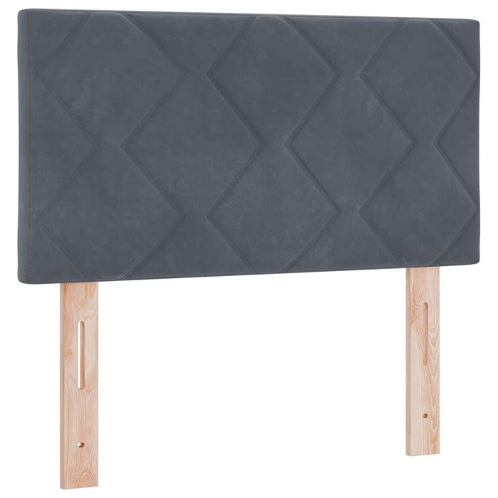 Pat cu arcuri cu saltea Gri închis 80 x 200 cm Catifea - WALTI WALTI