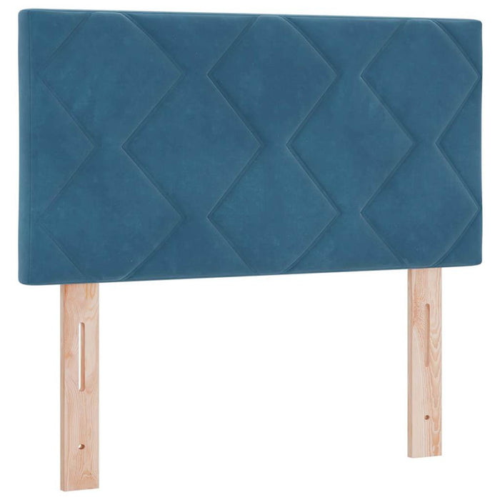Pat cu arcuri cu saltea Albastru închis 80 x 200 cm Catifea - WALTI WALTI