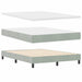 Pat cu arcuri cu saltea Gri deschis 140 x 190 cm Catifea - WALTI WALTI