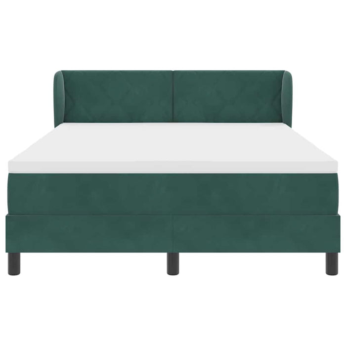 Pat cu arcuri cu headboard Verde închis 160 x 200 cm Catifea WALTI