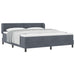 Pat cu arcuri cu headboard Gri închis 180 x 200 cm Catifea - WALTI WALTI