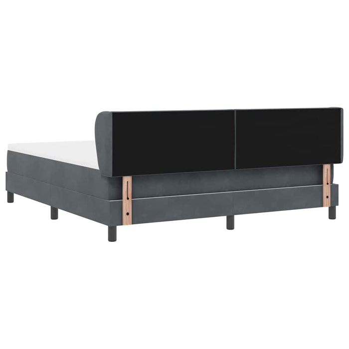 Pat cu arcuri cu headboard Gri închis 180 x 200 cm Catifea - WALTI WALTI