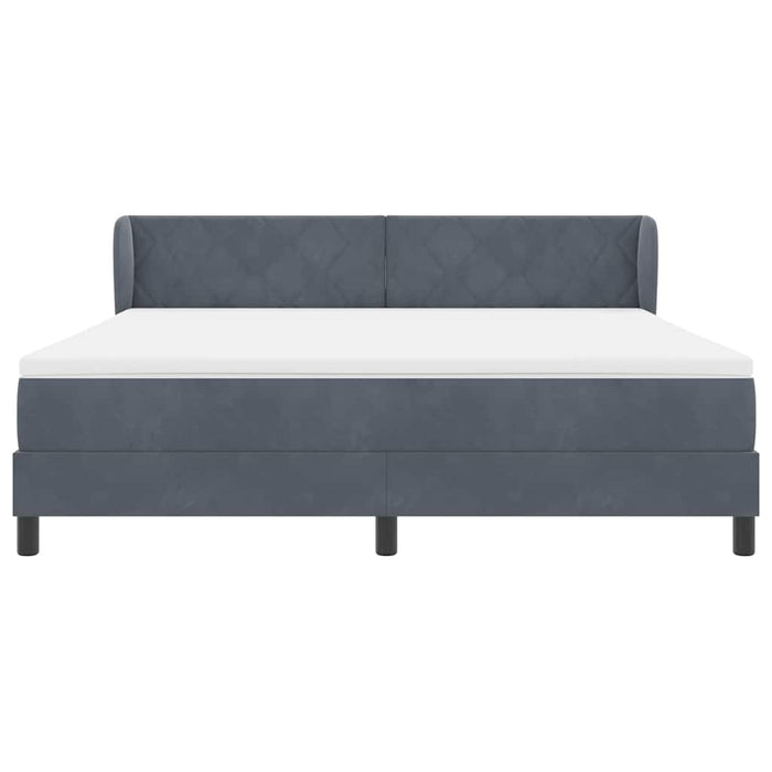 Pat cu arcuri cu headboard Gri închis 180 x 200 cm Catifea - WALTI WALTI