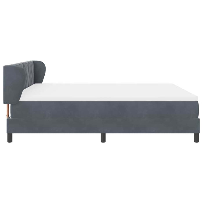 Pat cu arcuri cu headboard Gri închis 180 x 200 cm Catifea - WALTI WALTI