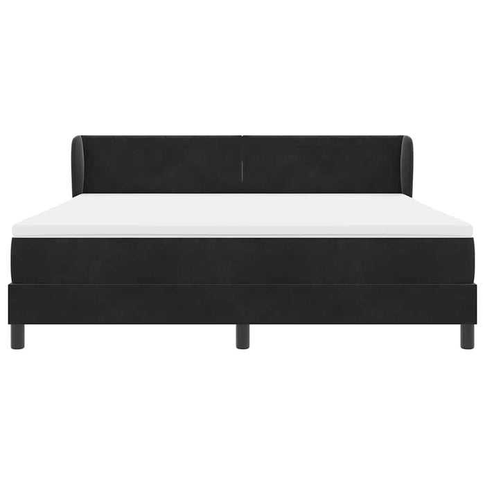 Pat cu arcuri cu saltea cu headboard Negru 180 x 200 cm Catifea - WALTI WALTI