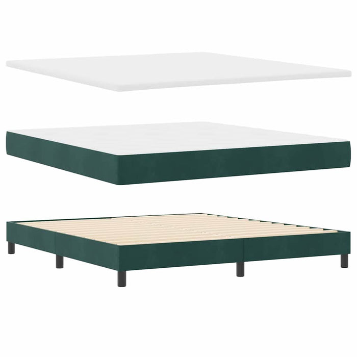 Pat cu arcuri cu headboard Verde închis 180 x 200 cm Catifea WALTI