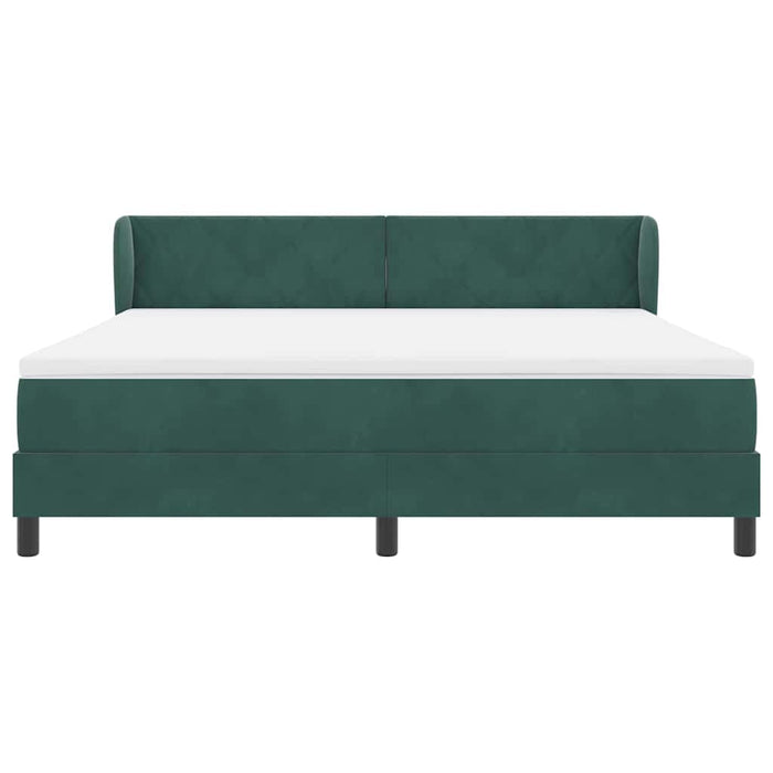 Pat cu arcuri cu headboard Verde închis 180 x 200 cm Catifea WALTI
