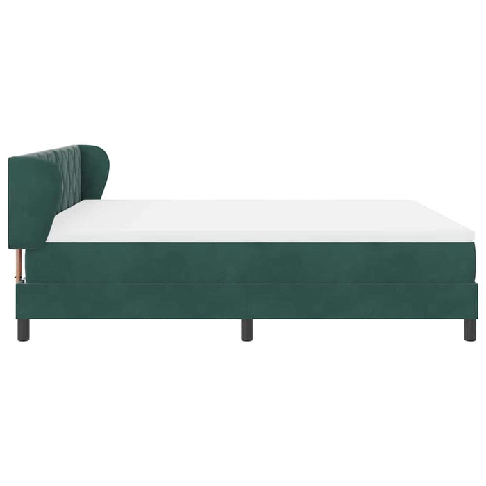 Pat cu arcuri cu headboard Verde închis 180 x 200 cm Catifea WALTI