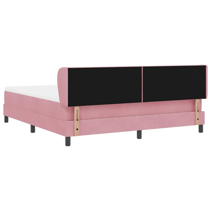 Pat cu arcuri cu saltea cu headboard Roz 180 x 200 cm Catifea - WALTI WALTI