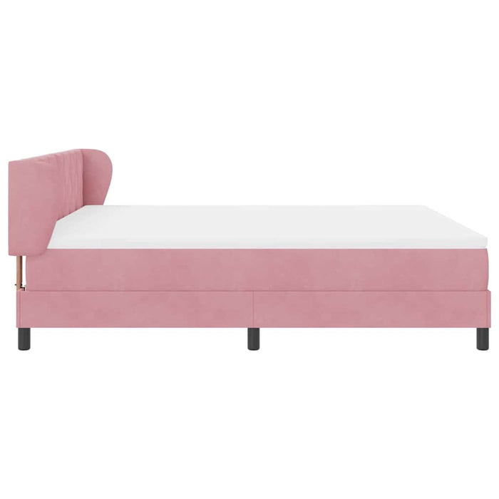 Pat cu arcuri cu saltea cu headboard Roz 180 x 200 cm Catifea - WALTI WALTI