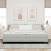 Pat cu arcuri cu headboard Gri deschis 200 x 200 cm Catifea - WALTI WALTI