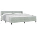 Pat cu arcuri cu headboard Gri deschis 200 x 200 cm Catifea - WALTI WALTI