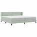 Pat cu arcuri cu headboard Gri deschis 200 x 200 cm Catifea - WALTI WALTI