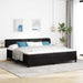 Pat cu arcuri cu saltea cu headboard Negru 200 x 200 cm Catifea - WALTI WALTI