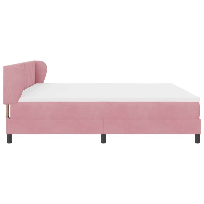 Pat cu arcuri cu headboard Roz 200 x 200 cm Catifea - WALTI WALTI