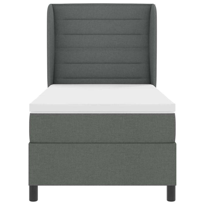 Pat cu arcuri cu saltea Gri închis 80 x 200 cm țesătură - WALTI WALTI