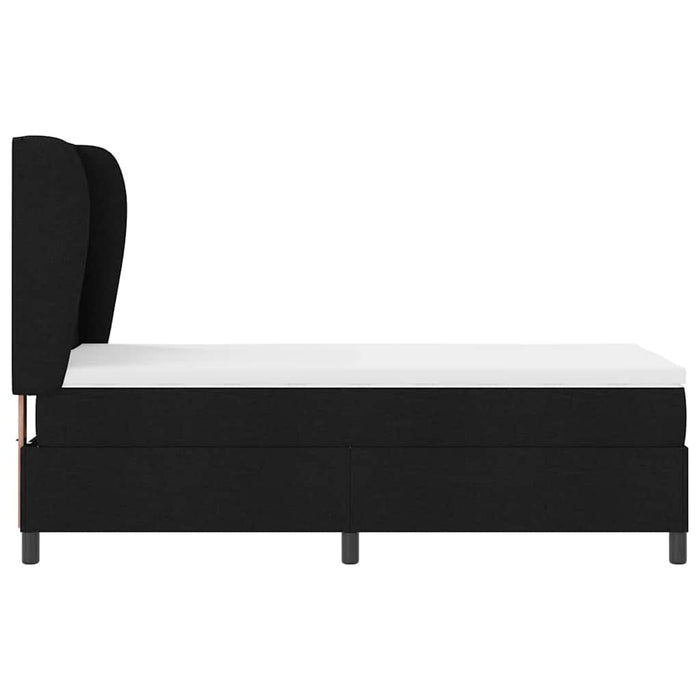 Pat cu arcuri cu saltea cu headboard Negru 80 x 200 cm țesătură - WALTI WALTI