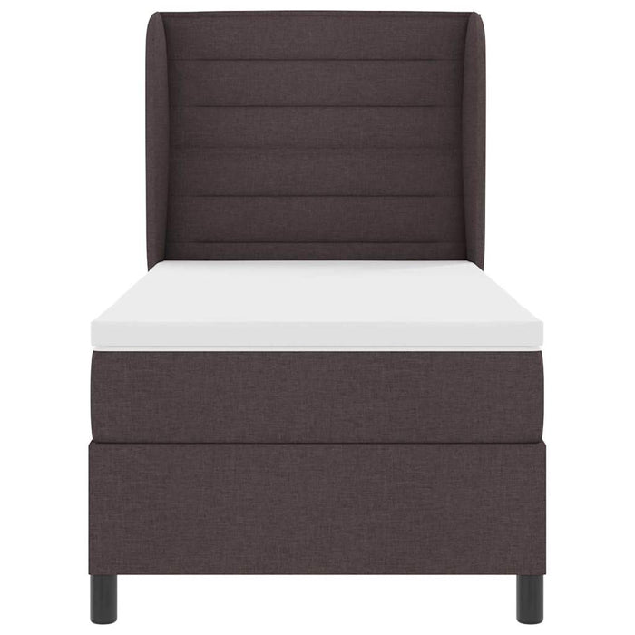 Pat cu arcuri cu saltea Maro închis 90 x 200 cm țesătură - WALTI WALTI