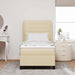 Pat cu arcuri cu saltea cu headboard Crem 90 x 200 cm țesătură - WALTI WALTI