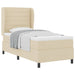 Pat cu arcuri cu saltea cu headboard Crem 90 x 200 cm țesătură - WALTI WALTI