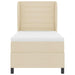 Pat cu arcuri cu saltea cu headboard Crem 90 x 200 cm țesătură - WALTI WALTI