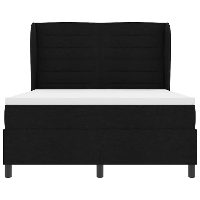 Pat cu arcuri cu saltea Negru 140 x 190 cm țesătură - WALTI WALTI