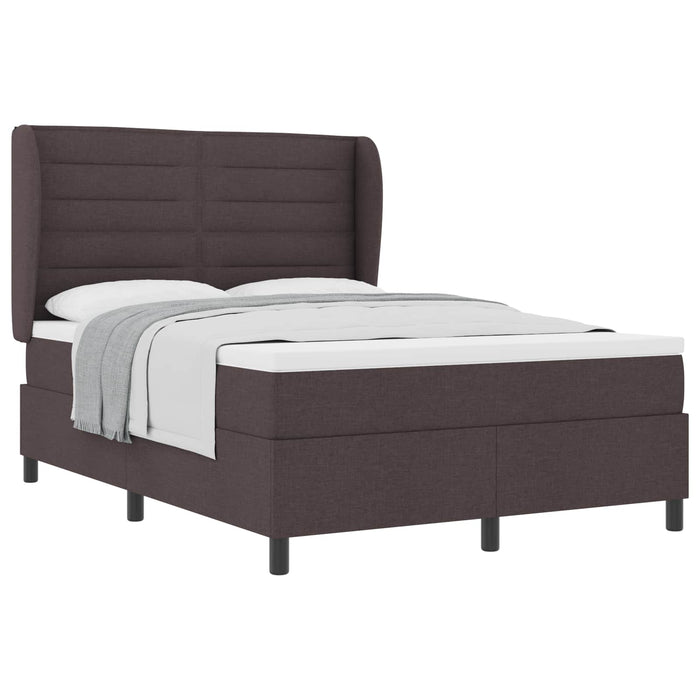 Pat cu arcuri cu saltea Maro închis 140 x 190 cm țesătură WALTI