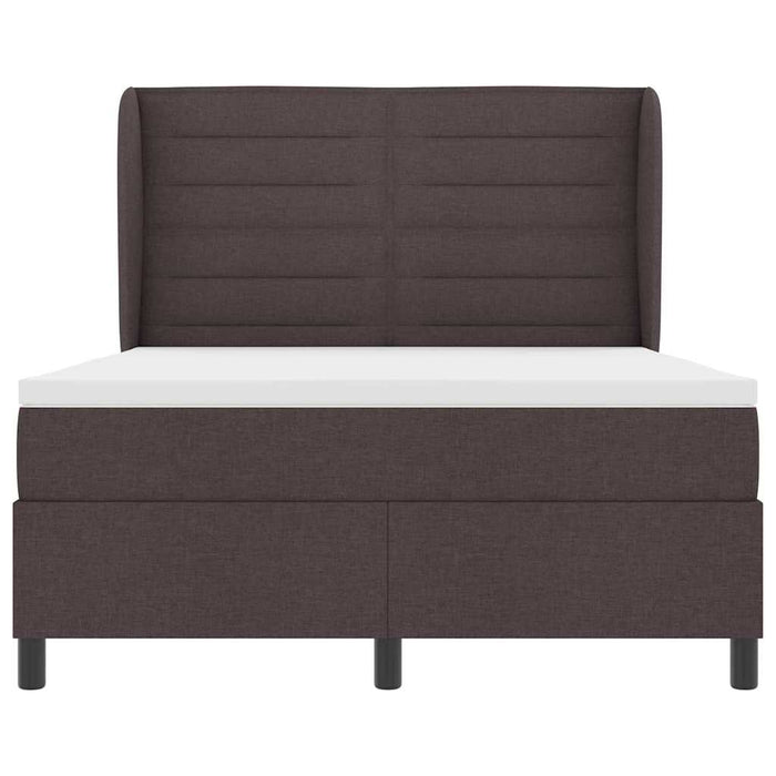 Pat cu arcuri cu saltea Maro închis 140 x 190 cm țesătură WALTI