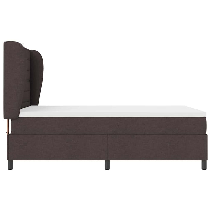 Pat cu arcuri cu saltea Maro închis 140 x 190 cm țesătură WALTI