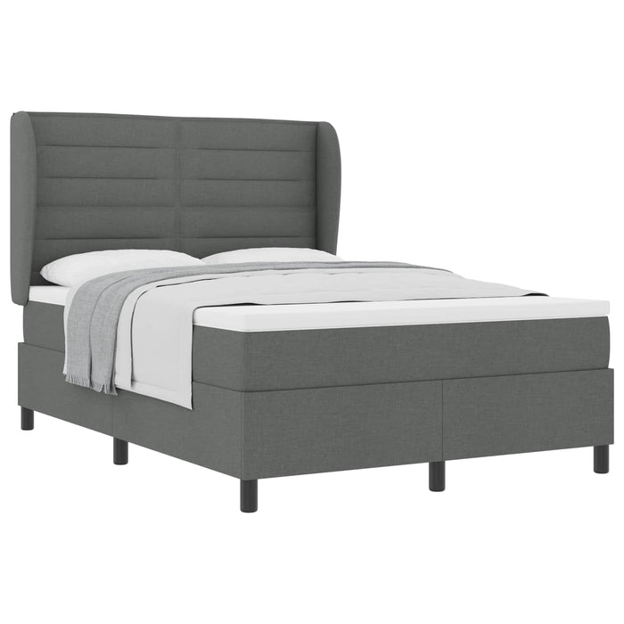 Pat cu arcuri cu saltea Gri închis 160 x 200 cm țesătură - WALTI WALTI