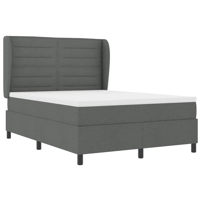 Pat cu arcuri cu saltea Gri închis 160 x 200 cm țesătură - WALTI WALTI
